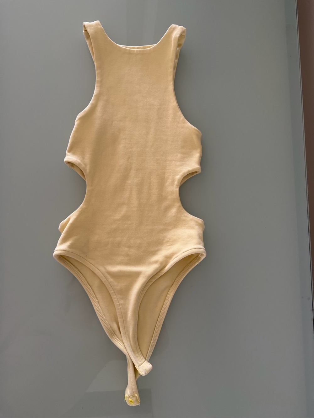 Sleeveless Cutout Ribbed Body - Lemon Yellow